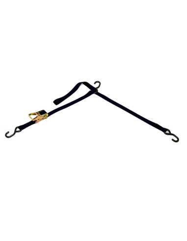 CARGO BUCKLE Tri-down Strap 1 Ratchet 3 Hooks Black