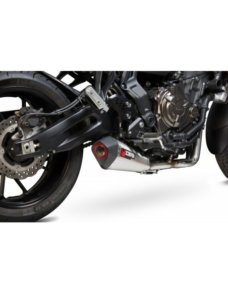 SCORPION Serket Taper Linie completă de evacuare din oțel inoxidabil/Top de eșapament inoxidabil/Capac de capăt negru Yamaha
