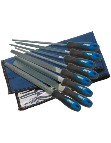 DRAPER Soft Grip Engineers Set Pilă și Râșlă 200mm 8buc