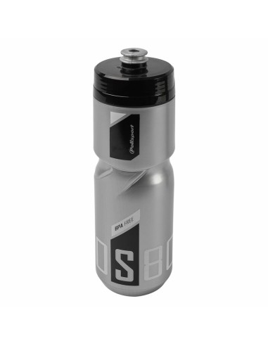 POLISPORT Water Bottle S800 Silver/Black/White Screw-On Cap 800ml