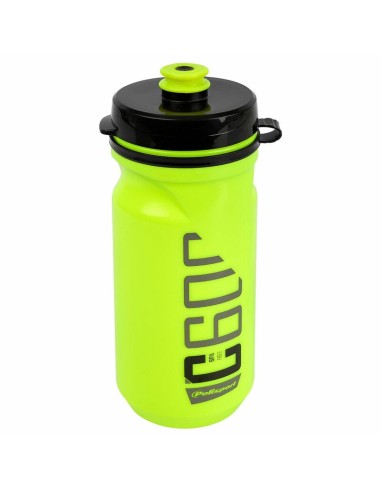 POLISPORT Water Bottle C600 Lime Green/Black Clip On Cap 600ml