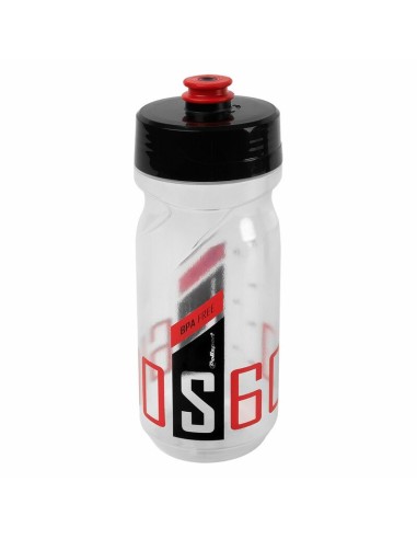 POLISPORT Water Bottle S600 Clear/Black/Red Screw-On Cap 600ml