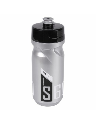 POLISPORT Water Bottle S600 Silver/Black/White Screw-On Cap 600ml