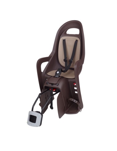 POLISPORT Groovy RS+ Rear Child Bike Seat Frame Mounting - Dark Brown/Brown