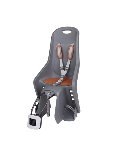 POLISPORT Bubbly Maxi Plus FF Rear Child Bike Seat Frame Mounting - Charcoal Grey/Brown