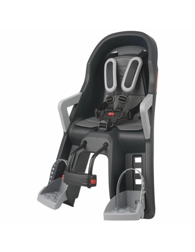 POLISPORT Guppy Mini Front Child Bike Seat Head Tube Mounting - Dark Grey/Silver