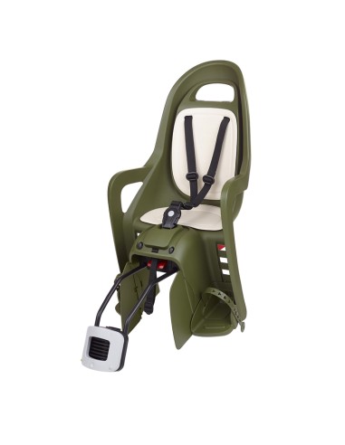 POLISPORT Groovy RS+ Rear Child Bike Seat Frame Mounting - Dark Green/Cream