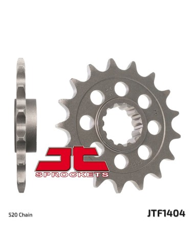 JT SPROCKETS Pinion față standard din oțel 1404 - 520