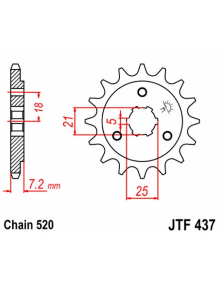 JT SPROCKETS Steel Standard Front Sprocket 437 - 520