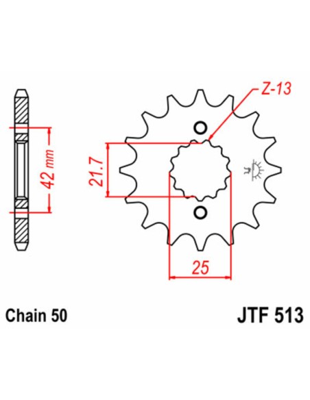 JT SPROCKETS Steel Standard Front Sprocket 513 - 530