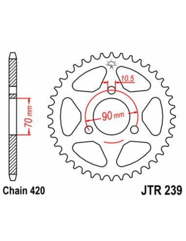 JT SPROCKETS Pinion standard din oțel 239 - 420