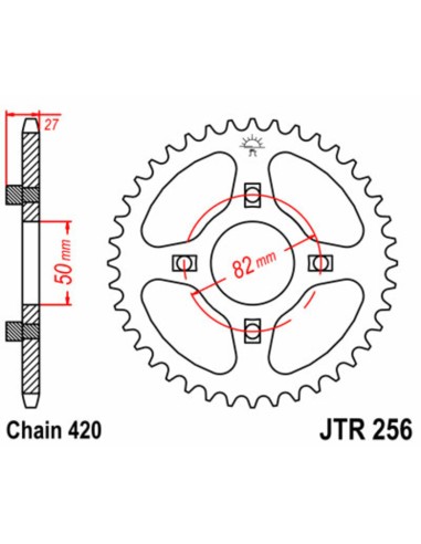 JT SPROCKETS Steel Standard Rear Sprocket 256 - 420