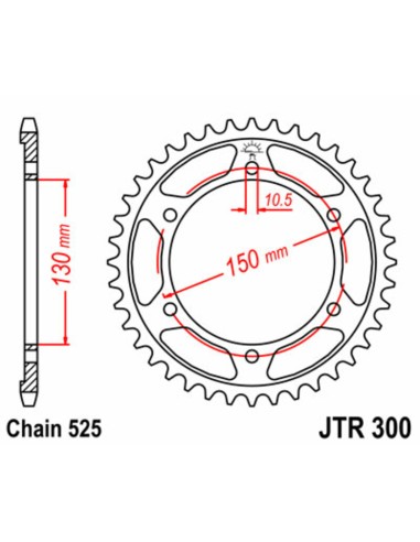 JT SPROCKETS Pinion standard din oțel 300 - 525