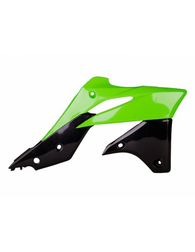 POLISPORT Radiator Covers OEM Color Green/Black Kawasaki KX250F