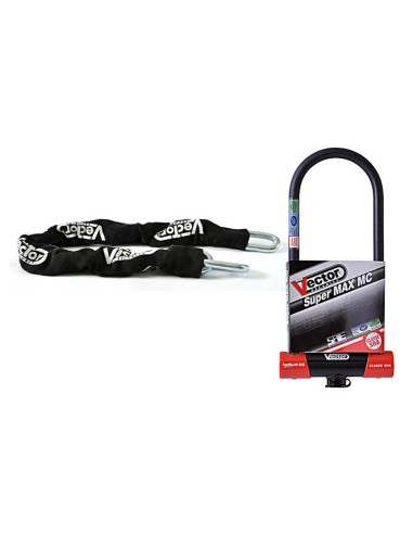 VECTOR Anti-Theft Kit - Super Max L2 U-Lock Ø16mm + Chain Ø13mm / 1,1m