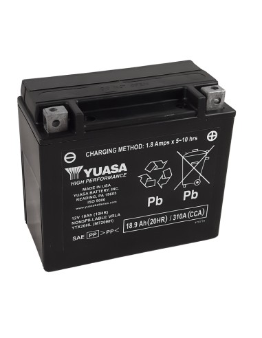 YUASA W/C Battery Maintenance Free Factory Activated - YTX20HL FA