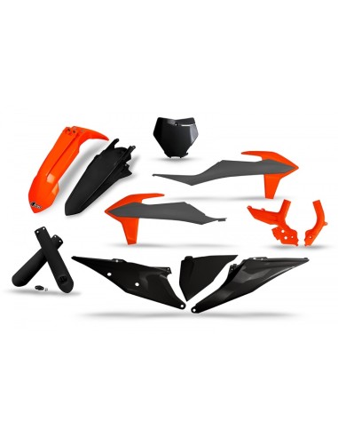 UFO Plastics Kit Black/Grey/Neon Orange - KTM