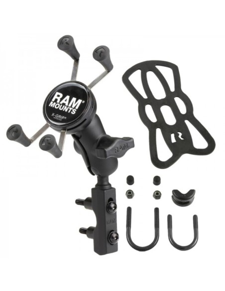 RAM MOUNTS X-Grip® Short Arm Phone Holder with Brake/Clutch Reservoir U-Bolt Base