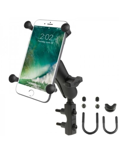 RAM MOUNTS X-Grip® Medium Arm Phone Holder with Brake/Clutch Reservoir U-Bolt Base - Large Phones