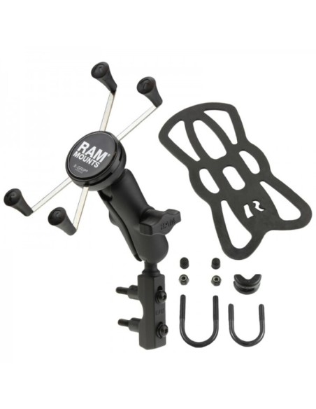RAM MOUNTS X-Grip® Medium Arm Phone Holder with Brake/Clutch Reservoir U-Bolt Base - Large Phones