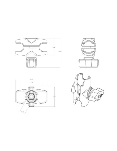 RAM MOUNTS Double Socket Arm - Short Length