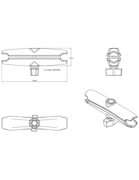 RAM MOUNTS Double Socket Arm - Long Length