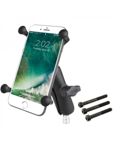 RAM MOUNTS X-Grip® Medium Arm Phone Holder with Bar Mount Base - Large Phones