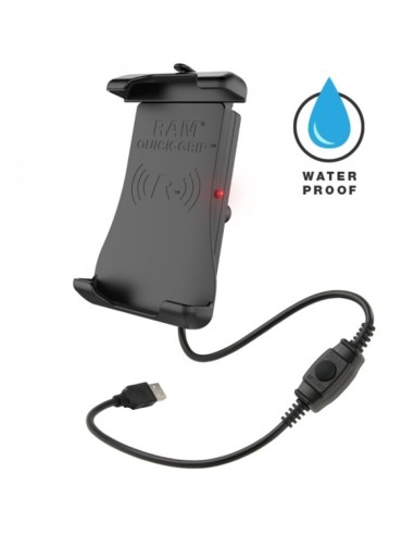 RAM MOUNTS Quick-Grip™ Waterproof Wireless Charging Phone Holder - B Size Ball