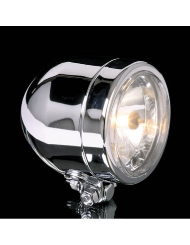 SHIN YO Chrome Headlight 90mm, With Lower Mounting, Low Beam