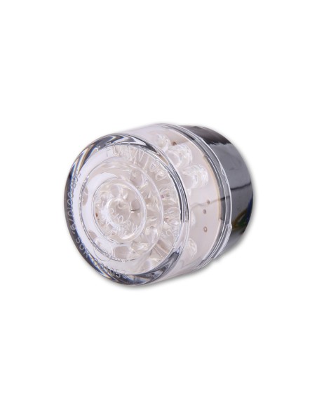 SHIN YO Bullet Mini LED Taillight Insert Round, Transparent Glass, E-Approved (1pc)