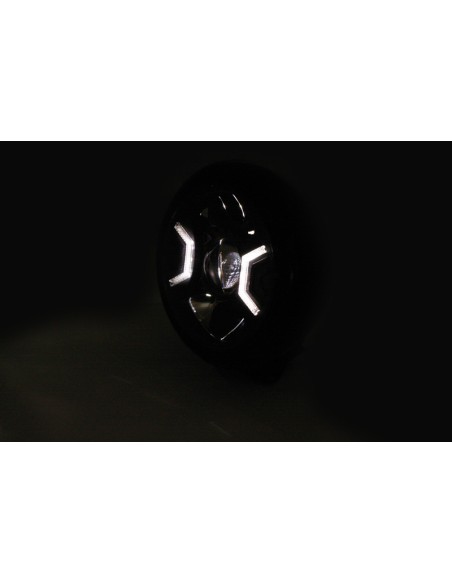 HIGHSIDER pro 7 Inch Headlight HD-Style Type 2 LED Black E-Approved (1pc)