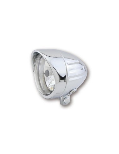 SHIN YO 90 mm Chrome Headlight Bullet Grooved Visor