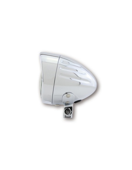 SHIN YO 90 mm Chrome Headlight Bullet Grooved Visor