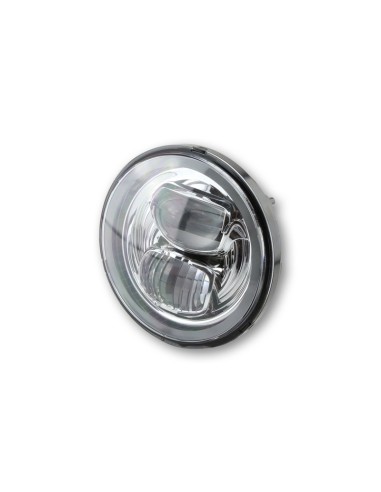 HIGHSIDER LED Main Head Light Insert Type7 With Side Light Ring, Round, Chrome, 5 3/4"