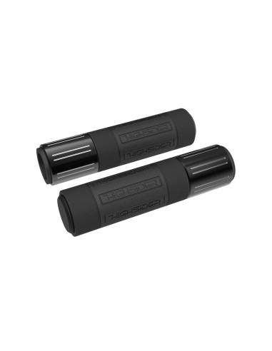 HIGHSIDER Conero Handlebar Grip Rubber, 7/8" (22,2 mm), 132 mm, Black Glossy With polished bevels