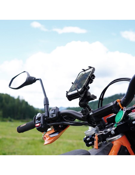 RAM MOUNTS Quick-Grip Medium Arm Phone Holder Handlebar U-Bolt Base