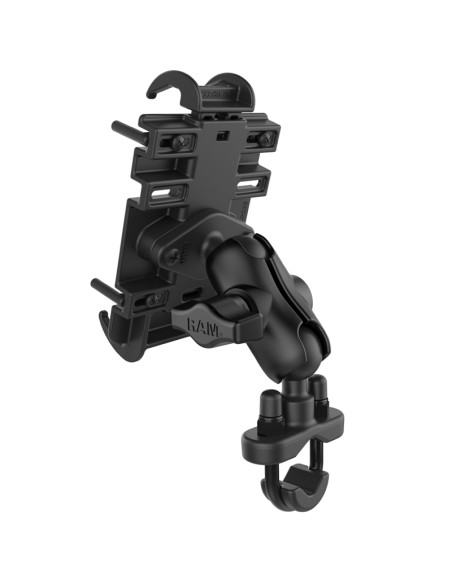RAM MOUNTS Quick-Grip Short Arm Phone Holder Handlebar U-Bolt Base