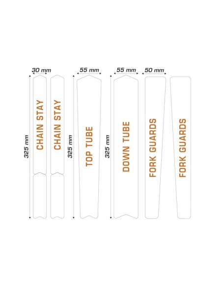 ALGIS Opaque Frame Guards Kit Road Line - Black