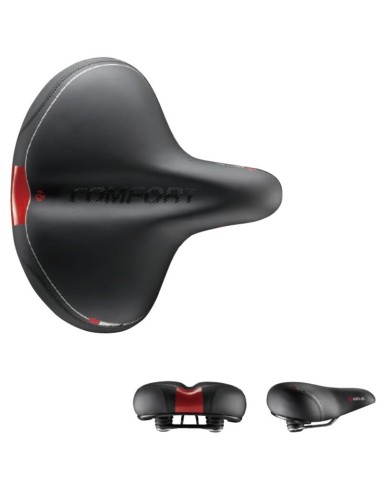 VELO Bike Saddle Comfort Black/Red