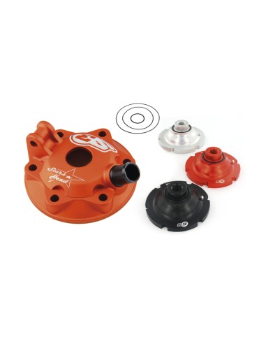 S3 Stars Head Cylinder Head & Inserts Kit Aluminium - Orange KTM EXC300