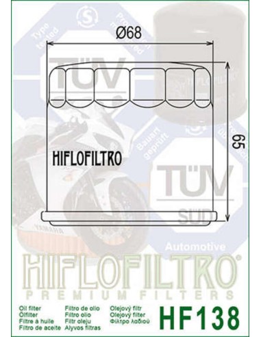 HIFLOFILTRO Oil Filter Chrome - HF138C