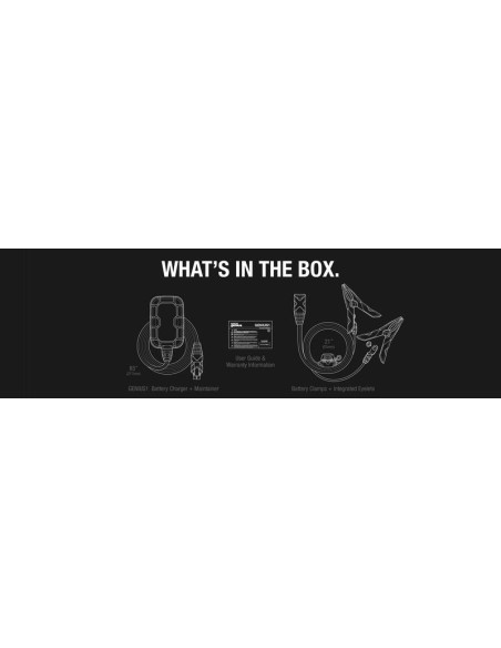 NOCO Genius2 Battery Charger Promotional Pack Smart Battery Charger Clamps with Integrated Eyelets 10+1 Free