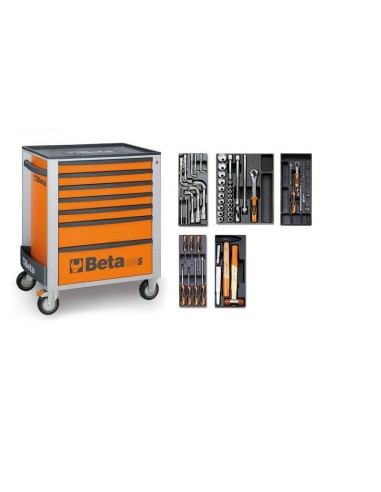 BETA Mobile Roller Cab with Five Tool Modules - Orange