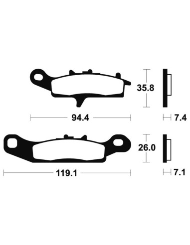 Plăcuțe de frână metalice sinterizate TECNIUM ATV - 01624798