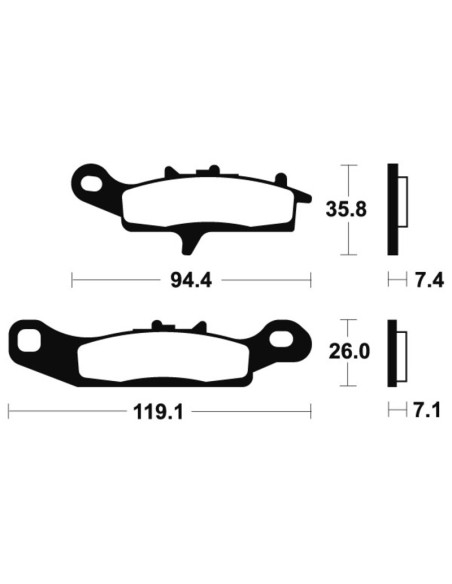 Plăcuțe de frână metalice sinterizate TECNIUM ATV - 01624798