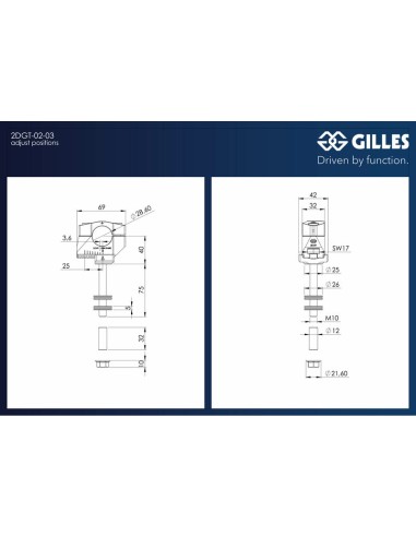 GILLES 2DGT Adjustable Bar Mounts Black