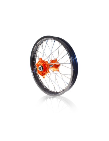 ART MX Complete Front + Rear Wheel 21x1,60/19x2,15 Black Rim/Orange Hub KTM