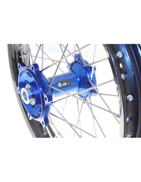 ART MX Complete Front + Rear Wheel 21x1,60/19x2,15 Black Rim/Blue Hub Yamaha