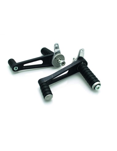 BIHR Tarozzi universal Ø10mm fixed rubber footpegs set black steel