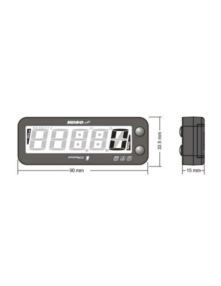 KOSO Pro-1 Rev-Counter LCD Multifunctional Negru